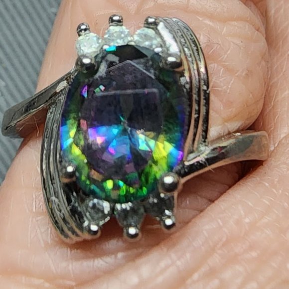 Radiant Mystic Topaz 925 Ring - Picture 1 of 5
